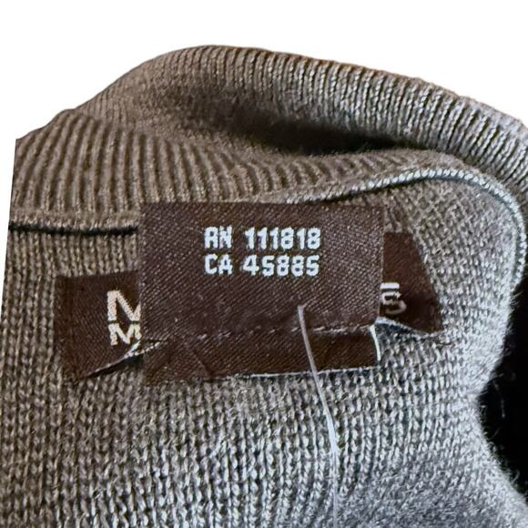 NWT Michael Michael Kors Sweater Men Charcoal Gray Quarter Zip Wool Blend Sz XXL - Picture 5 of 7